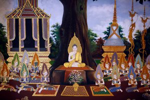 The Life of the Buddha, Wall Fresco, Wat Botum Temple, Phnom Penh, 2022