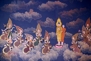 The Life of the Buddha, Wall fresco, Wat Botum temple, Phnom Penh, 2022 by Unbekannter Künstler
