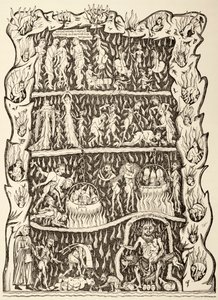 The Torments of Hell, from a Miniature in a 12th Century Manuscript Destroyed After a Fire in the Strasburg Library During a Prussian Bombardment by Unbekannt