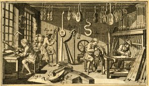 The different work of craftsmen in a lutherie. In The Encyclopedia of Diderot and D