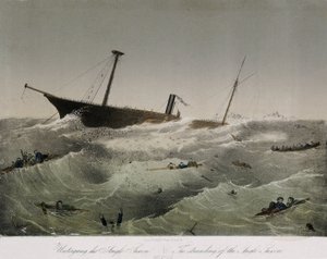 The failure of the Anglo Saxon in Newfoundland. Lithography by F. Sala et Co