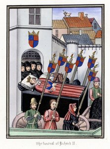 The funeral cortege of King Richard II of England, leaving the castle of Pontefract for the Cathedral of Saint Paul of London by Unbekannter Künstler