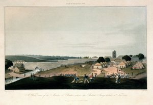 The Île de France (Mauritius), Western View of the Mill in Pondre, Where the British Army Remained Stationed on 30 November 1810. Etching in Colors by Unbekannter Künstler