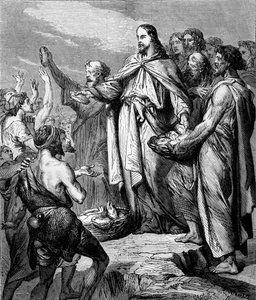 The Miracle of the Loaves and Fishes - Bible by Unbekannter Künstler