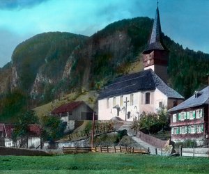 The town of Reuthe near Bregenz by Unbekannter Künstler