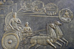 Prince Siddhartha Asked a Charioteer to Take Him on a Series of Rides Through the Countryside by Unbekannt