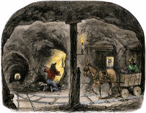 Tunnel in a California Mine by Unbekannter Künstler