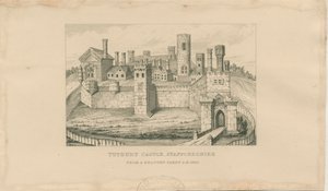Tutbury Castle: steel engraving by Unbekannt