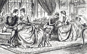 Two Young Couples Practising Palmistry
