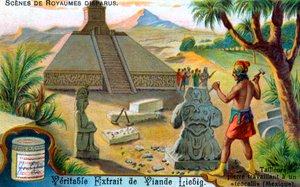Vanished Civilizations: Stonemason Carving for Teocalli by Unbekannter Künstler