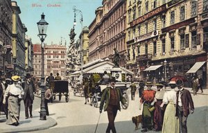 Vienna, Graben - famous street in city centre with people strolling by Unbekannter Künstler