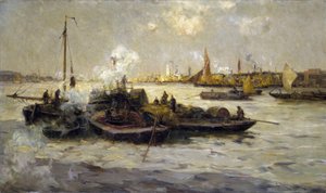 View of Limehouse, England, with a Description of the Industrialization of the Thames at the End of the Victorian Era by Unbekannter Künstler