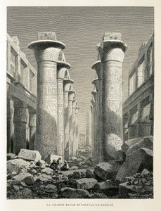 View of the Great Hypostyle Hall in Karnak, Egypt - Illustration from the Atlas of Egypt