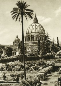 View of the Vatican Gardens and the Basilica of St. Peter in Rome by Unbekannt