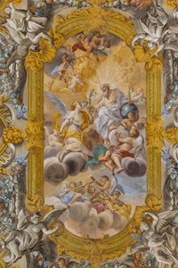 View of the ceiling, Church of Nunziatina, Todi, Umbria, Italy by Unbekannter Künstler