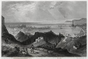 View of the city and port of Genoa, the marble city, Genoa-la-Superb, in the book on the Mediterranean by Louis Enault, a French journalist and traveller