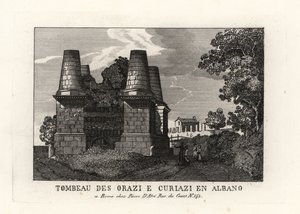 View of the Ruins of the Mausoleum of the Horatii and Curiatii on the Appian Way, Rome by Unbekannt