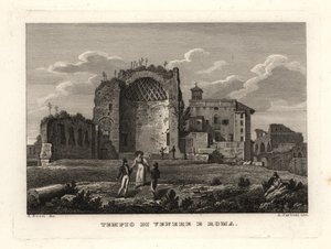 View of the ruins of the Temple of Venus and Roma, Rome by Unbekannt