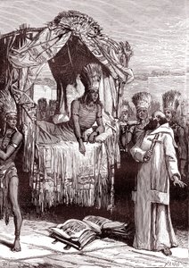 Vincent de Valverde and Atahualpa by Unbekannter Künstler