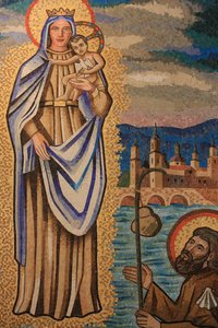 Virgin and child, S. Padros, J. Agullo, Basilica of the Annunciation, Nazareth, Israel