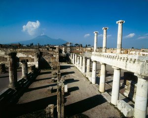 View of the Forum of Pompeii and Vesuvius by Alec Hunter
