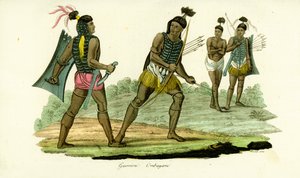 Warriors in Breastplates from Ombai Island, Indonesia by Unbekannt
