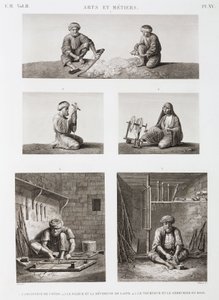 Wool & Worsted, Spinning Textile and wood workers, Egypt, c 1798 by Unbekannt