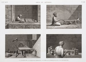 Wool and Worsted Weaving, Egypt, circa 1798 by Unbekannt