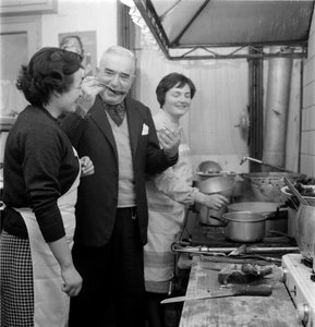Writer Giovanni Comisso in His House in Treviso (He Tastes a Dish in the Kitchen) - 1962 by Unbekannt