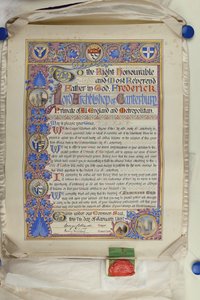 Written Address of Welcome to Archbishop Frederick Temple