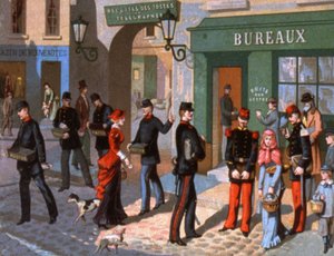 Postal delivery in Paris (detail) by Unbekannter Künstler