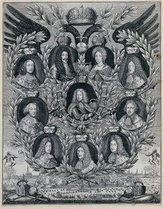 Joseph I with Parents and Electors by Unbekannter Stecher