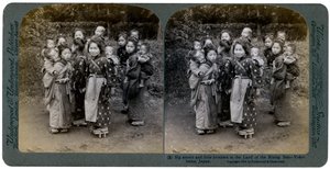Big Sisters and Little Brothers in the Land of the Rising Sun, Yokohama, Japan by Underwood and Underwood