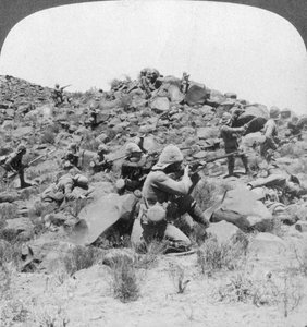 British Soldiers in Action, South Africa, Boer War by Underwood and Underwood
