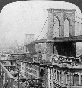 Brooklyn Bridge, New York, USA by Underwood and Underwood