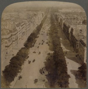 Champs Elysees - from Arch of Triumph to Place de la Concorde, Paris, France, 1900 by Underwood and Underwood