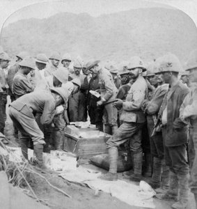 Christmas presents from home to the troops with Methuen at Modder River, South Africa, 1900