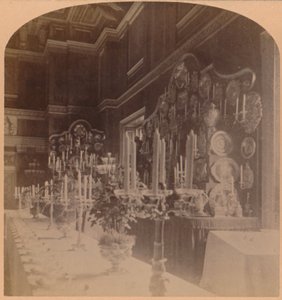 Gold Plate Used by the Royal Family, Supper Room, Windsor Castle, England