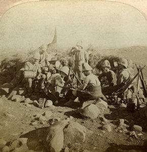 Gordon Highland Signallers on Signal Hill, Euslin, South Africa, Boer War by Underwood and Underwood