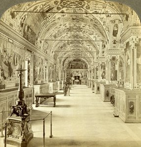 Interior of the Vatican Library, Rome, Italy by Underwood and Underwood