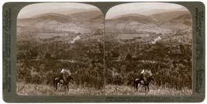 Lebanon, looking east over the upper Jordan Valley to Mount Hermon by Underwood and Underwood