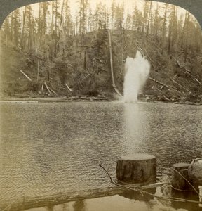 Log Flume, Oregon, USA by Underwood and Underwood
