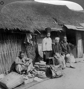 Native Shop and Customers, Near Mogok, Northern Burma by Underwood and Underwood