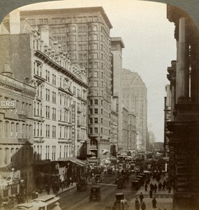 Skyscrapers, Randolph Street, Chicago, Illinois, USA, c late 19th century by Underwood and Underwood