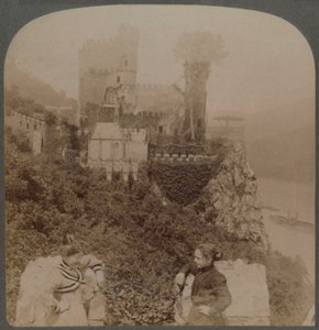 The Rheinstein, Most Picturesque of Rhenish Castles - N. from S. Wall of Bastion, Germany by Underwood and Underwood