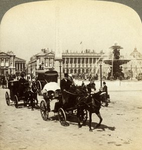 The Obelisk and Fountain, Place de la Concorde, Paris, France, 19th Century by Underwood and Underwood