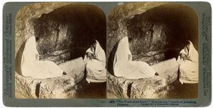The tomb of Jesus, outside Jerusalem, Palestine, 1897 by Underwood and Underwood
