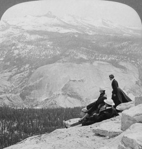 View from Clouds Rest over the Little Yosemite Valley to Mount Clark, California, USA
