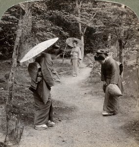 Women in the Kinkaku-ji Temple garden, Kyoto, Japan, 1904