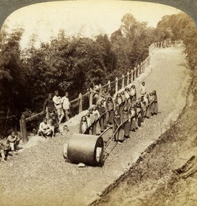 Women working on the Darjeeling Highway, India by Underwood and Underwood